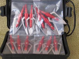 Archery Hunting Broadheads - 12 Red Tips
