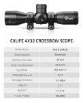Illuminated 4x32 Crossbow Scope with Rangefinder Reticle