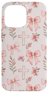 Christian Cross Bow & Flower Case for iPhone 14 Pro Max