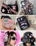 DIY Phone Case Charms Kit with Rhinestones and Glitter