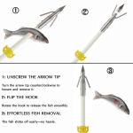KEAUP 6-Pack Luminous Bowfishing Arrows with Broadheads