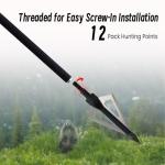 ARCTIRA 12 Hunting Broadheads with Case for Crossbows