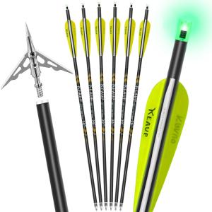 KEAUP 20" Carbon Crossbow Bolts with Lighted Nocks
