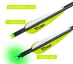 KEAUP 20" Carbon Crossbow Bolts with Broadheads - 6 Pack