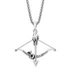 VEHICAR Stainless Steel Crossbow Necklace for Men
