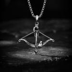 VEHICAR Stainless Steel Crossbow Necklace for Men