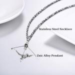 VEHICAR Stainless Steel Crossbow Necklace for Men