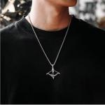 VEHICAR Stainless Steel Crossbow Necklace for Men
