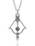Stainless Steel Crossbow Necklace with Bow Charm