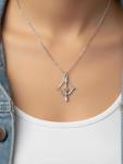 Stainless Steel Crossbow Necklace with Bow Charm