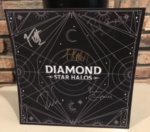 Def Leppard Autographed Diamond Star Halos  LP Signed 12x12 CORNER DAMAGE