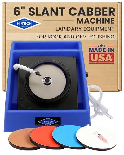 Hi-Tech Diamond 6" Slant Cabber - Cabbing Machine Lapidary Equipment, Stone, Rock Polisher, Grinder, Shaper w/ Variable Speed Motor, Includes Rock Mineral Polishing Lapidary Machine Accessory Kit