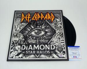Joe Elliott & Rick Allen Signed Def Leppard Diamond Star Halos Vinyl PSA/DNA COA