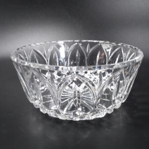 ASTOR Crystal Bowl w Cut Arches & Diamonds on Sides a Notched Rim & Star Base