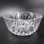ASTOR Crystal Bowl w Cut Arches & Diamonds on Sides a Notched Rim & Star Base