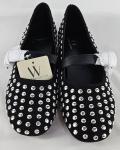 Worthington Dazie Black Studded Mary Jane Flats Women’s Size 8M Sliver Studded