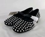 Worthington Dazie Black Studded Mary Jane Flats Women’s Size 8M Sliver Studded