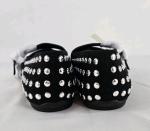 Worthington Dazie Black Studded Mary Jane Flats Women’s Size 8M Sliver Studded
