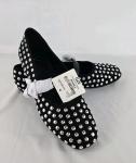 Worthington Dazie Black Studded Mary Jane Flats Women’s Size 8M Sliver Studded