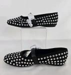 Worthington Dazie Black Studded Mary Jane Flats Women’s Size 8M Sliver Studded