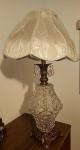 Vintage Mid Century Hollywood Regency EF Industries Ice Crystal Table Lamp Set