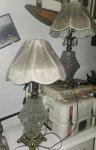 Vintage Mid Century Hollywood Regency EF Industries Ice Crystal Table Lamp Set