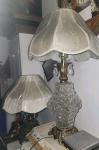 Vintage Mid Century Hollywood Regency EF Industries Ice Crystal Table Lamp Set