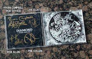DEF LEPPARD Signed ✎ DIAMOND STAR HALOS CD with Autographed ✎ Insert