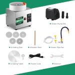 Flyrivergo 6'' Flat Lapidary Machine 2800RPM Variable Speed Lapidary Equipment Cabbing Machine, 180W Gem Stone Rock Grinding and Polishing Machine Includes Accessory Kit