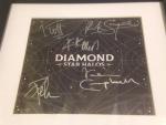 DEF LEPPARD BAND SIGNED & FRAMED DIAMOND STAR HALOS CD DISPLAY AUTOGRAPH COA A