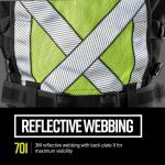 Diamondback Hi-Viz 701 Yelow Tool Vest - Safety Tool Vest for Carpenters, Roofers & Electricians (Medium/Large)