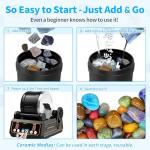 KomeStone Rock Tumbler Kit, K1 Professional Large 2.5LB Capacity Edition - Memory Function, Digital Timer & Variable Speeds: Includes All Accessories, Rock Polisher Gift for Adults & Kids