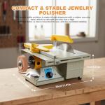 Professional Benchtop Polisher & Grinder, 0-10,000 RPM Adjustable for Jewelry, Rock Polishing, Gem Cutting, Metalcraft, and DIY Mini Table Saw Tasks