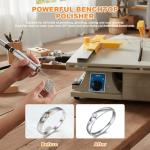 Professional Benchtop Polisher & Grinder, 0-10,000 RPM Adjustable for Jewelry, Rock Polishing, Gem Cutting, Metalcraft, and DIY Mini Table Saw Tasks