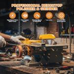 Professional Benchtop Polisher & Grinder, 0-10,000 RPM Adjustable for Jewelry, Rock Polishing, Gem Cutting, Metalcraft, and DIY Mini Table Saw Tasks