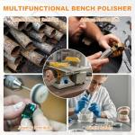 Professional Benchtop Polisher & Grinder, 0-10,000 RPM Adjustable for Jewelry, Rock Polishing, Gem Cutting, Metalcraft, and DIY Mini Table Saw Tasks