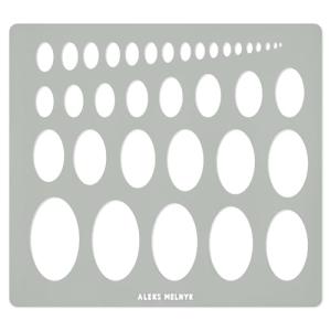 Aleks Melnyk No.210 Metal Ellipse Template, Stencil, Geometric Template, Ellipse Master, Art Oval Tool, Isometric Drawing, Lapidary, Cabochons, Geometric Ruler, Jewelry Oval