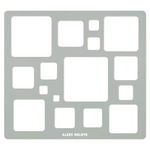 Aleks Melnyk No.209 Metal Squares Template, Stencil, Squares Master, Art Tool, Isometric Drawing Template, Lapidary, Cabochons, Geometric Ruler, Jewelry Templates