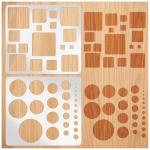 Metal Square Circle Stencils, Round Tracers Drawing Template for Artists, Lapidary, Cabochons, Geometric Ruler, Jewelry (Shape2)