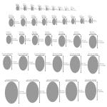 Aleks Melnyk No.210 Metal Ellipse Template, Stencil, Geometric Template, Ellipse Master, Art Oval Tool, Isometric Drawing, Lapidary, Cabochons, Geometric Ruler, Jewelry Oval