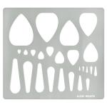 Aleks Melnyk No.205 Metal Stencil for Jewelry, Shape Earring Teardrops Cutouts Stencil, Lapidary Template for Cabochons, Tear Drop, Jewelry Making Templates, Bracelets, Earrings DIY, Teardrop Pattern