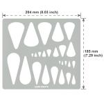 Aleks Melnyk No.211 Metal Stencil for Jewelry, Shape Earring Teardrops Cutouts Stencil, Lapidary Template for Cabochons, Tear Drop, Jewelry Making Templates, Bracelets, Earrings DIY, Teardrop Pattern