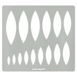 Aleks Melnyk No.204 Metal Ellipse Template, Stencil, Pointed Oval, Master, Art Tool, Isometric Drawing Template, Lapidary, Cabochons, Geometric Ruler, Jewelry Templates