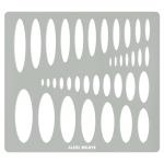 Aleks Melnyk No.208 Metal Ellipse Template, Stencil, Geometric Template, Ellipse Master, Art Oval Tool, Lapidary, Cabochons, Geometric Ruler, Jewelry Oval