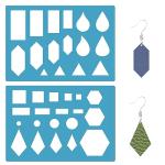 GORGECRAFT 2 Styles Teardrop Earrings Making Template Geometry Stencil Reusable Rectangle Triangle Cutouts Cutting Stencils Lapidary Templates for Cabochons Bracelets Earrings Making Jewelry Diy Craft
