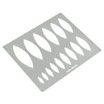 Aleks Melnyk No.204 Metal Ellipse Template, Stencil, Pointed Oval, Master, Art Tool, Isometric Drawing Template, Lapidary, Cabochons, Geometric Ruler, Jewelry Templates