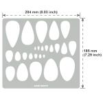 Aleks Melnyk No.151 Metal Stencil for Jewelry, Shape Earring Teardrops Cutouts Stencil, Lapidary Template for Cabochons, Tear Drop, Jewelry Making Templates, Bracelets, Earrings DIY, Teardrop Pattern