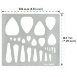 Aleks Melnyk No.205 Metal Stencil for Jewelry, Shape Earring Teardrops Cutouts Stencil, Lapidary Template for Cabochons, Tear Drop, Jewelry Making Templates, Bracelets, Earrings DIY, Teardrop Pattern