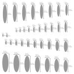 Aleks Melnyk No.208 Metal Ellipse Template, Stencil, Geometric Template, Ellipse Master, Art Oval Tool, Lapidary, Cabochons, Geometric Ruler, Jewelry Oval