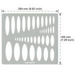 Aleks Melnyk No.208 Metal Ellipse Template, Stencil, Geometric Template, Ellipse Master, Art Oval Tool, Lapidary, Cabochons, Geometric Ruler, Jewelry Oval